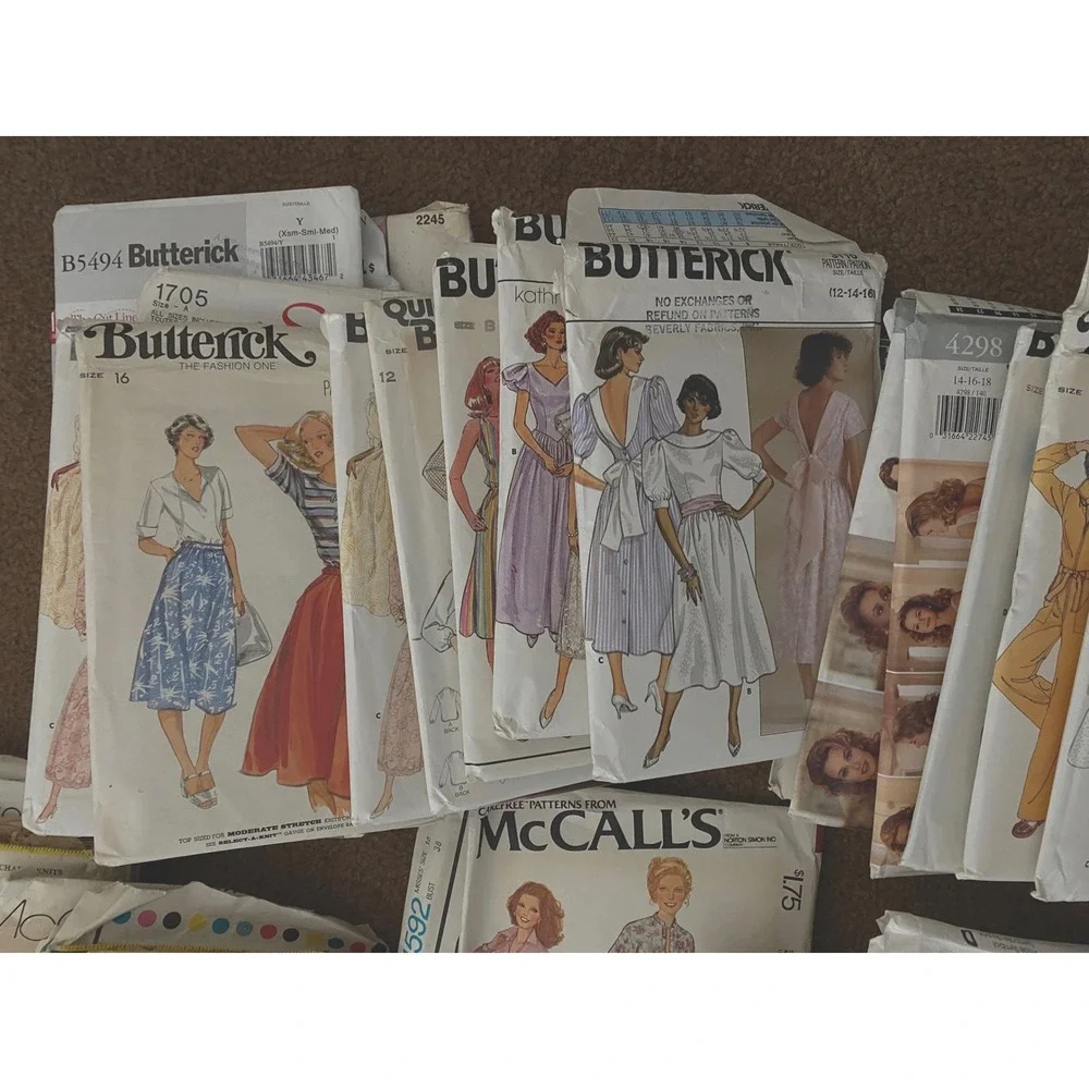 Lot 145 Vintage Sewing Patterns Simplicity McCalls Vogue Butterick 60s 70s 80s